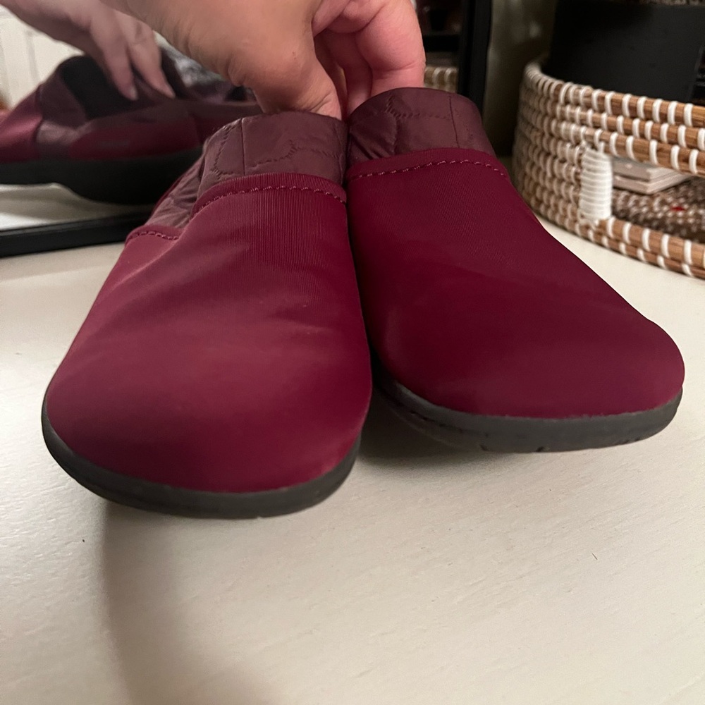 Merrell Women Encore Kassie Mule Clog Burgundy Red Quilted Fabric Slip On Size 7 - Picture 8 of 9